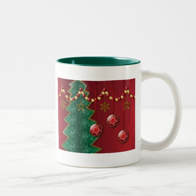 Caneca do Natal da celebração do Fractal (Direita)