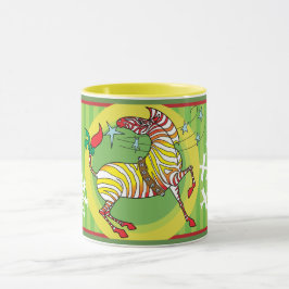 Caneca do Natal da zebra de 2018 feriados
