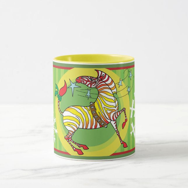 Caneca do Natal da zebra de 2018 feriados (Centro)
