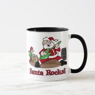 Caneca do Natal das rochas do papai noel