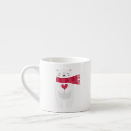 Caneca do Natal do coração de urso polar