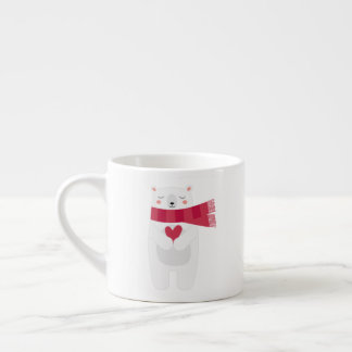 Caneca do Natal do coração de urso polar