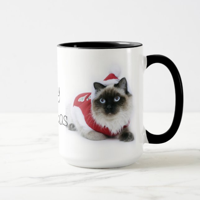 Caneca do Natal do gato de Ragdoll (Direita)