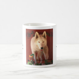 Caneca do Natal do lobo branco