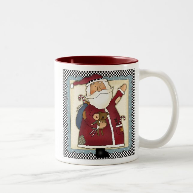 Caneca do Natal do país do papai noel dos retalhos (Direita)
