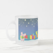 Caneca do Natal do porco pequeno