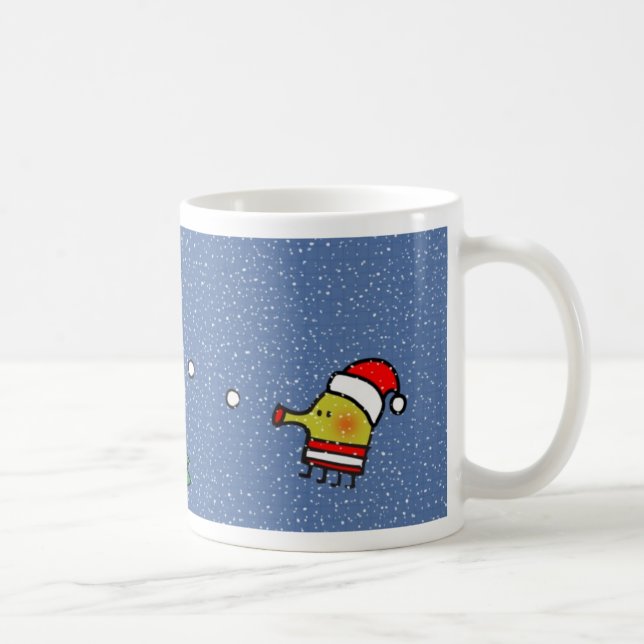 Caneca do Natal do salto do Doodle (Direita)