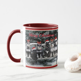 Caneca do Natal do Schnauzer