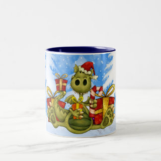 Caneca do Natal - dragão bonito do Natal