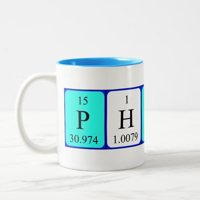 Caneca do nome da mesa periódica de Philip (Esquerda)