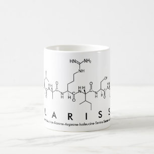 Caneca do nome do peptide de Clarissa