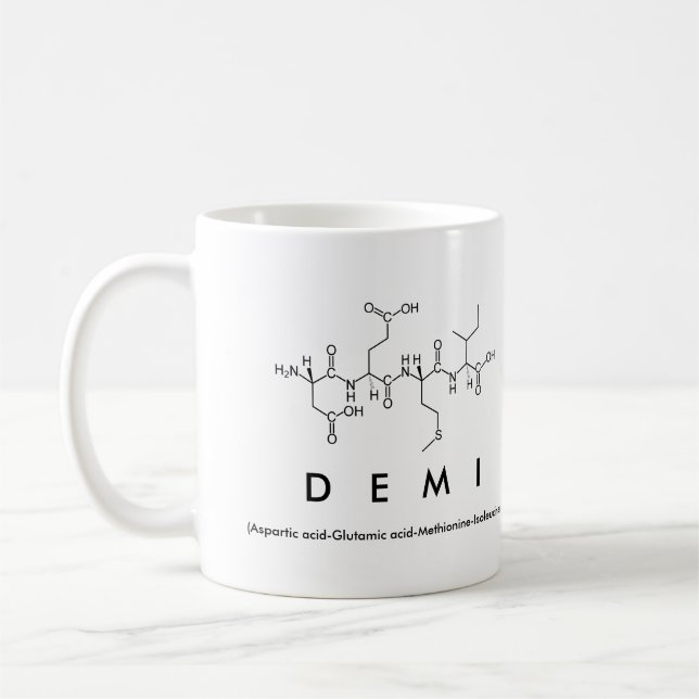Caneca do nome do peptide de Demi (Esquerda)