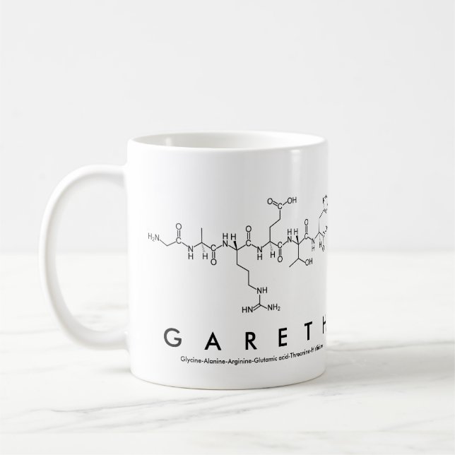 Caneca do nome do peptide de Gareth (Esquerda)