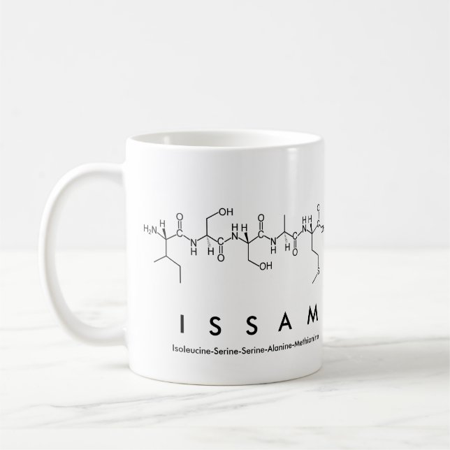 Caneca do nome do peptide de Issam (Esquerda)