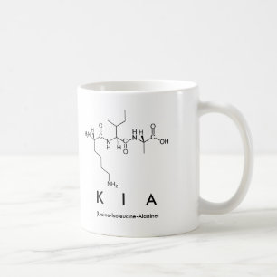 Caneca do nome do peptide de Kia