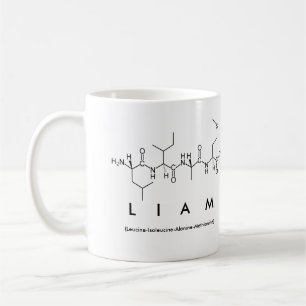 Caneca do nome do peptide de Liam