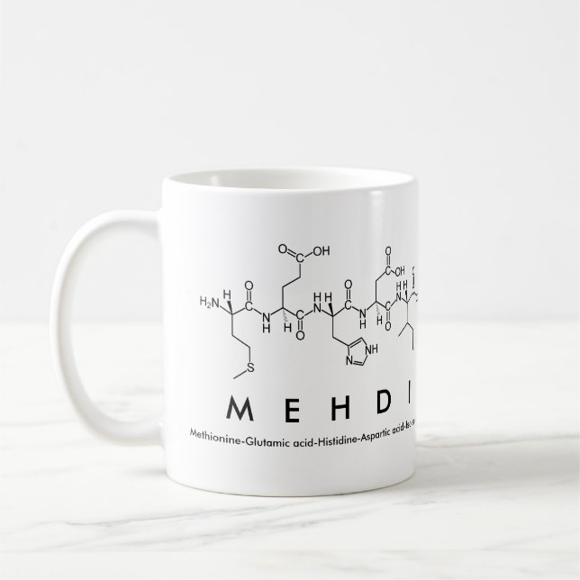 Caneca do nome do peptide de Mehdi (Esquerda)