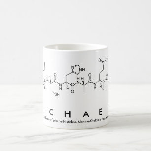 Caneca do nome do peptide de Michaela