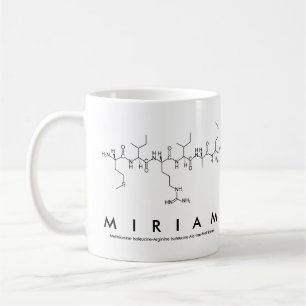 Caneca do nome do peptide de Miriam
