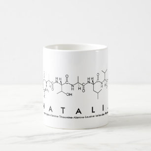 Caneca do nome do peptide de Natalia
