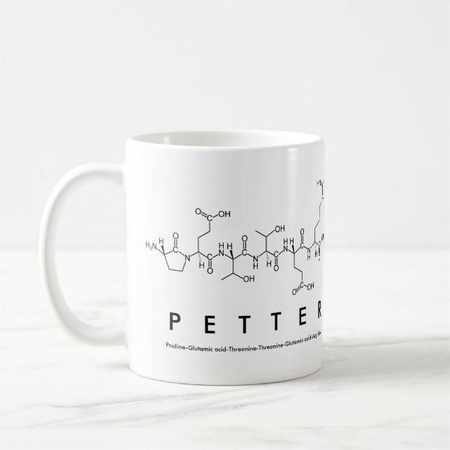 Caneca do nome do peptide de Petter (Esquerda)