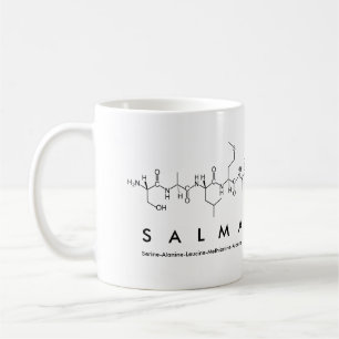 Caneca do nome do peptide de Salma