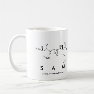 Caneca do nome do peptide de Sam