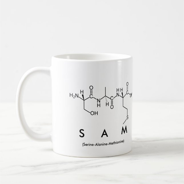 Caneca do nome do peptide de Sam (Esquerda)