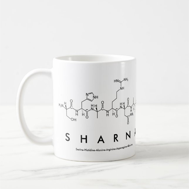 Caneca do nome do peptide de Sharna (Esquerda)
