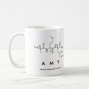 Caneca do nome do peptide do Amy