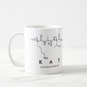 Caneca do nome do peptide do Kat