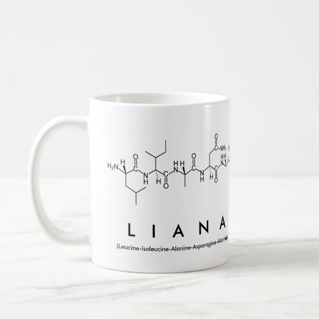 Caneca do nome do peptide do Liana (Esquerda)