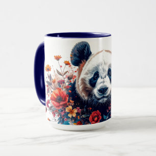 Caneca do Panda entre Flores