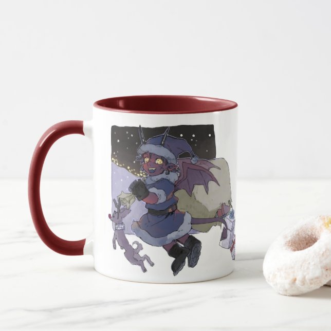 Caneca do Papai Noel Diabo (Com Donut)
