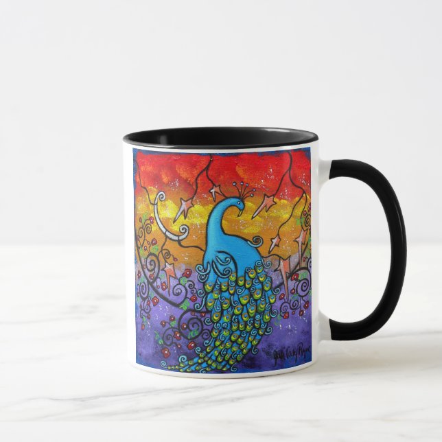 Caneca do pavão do encantamento (Direita)