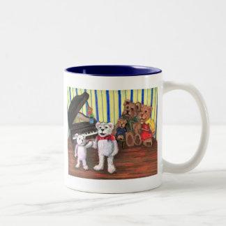 Caneca do piano para miúdos em lições de piano