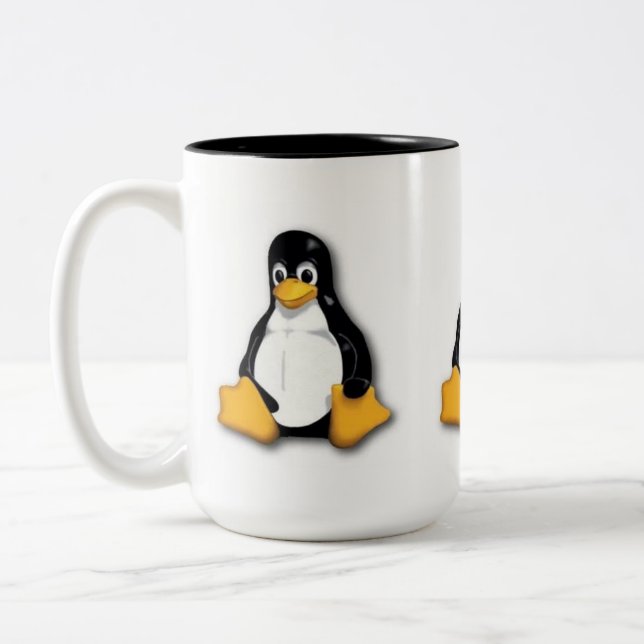 Caneca do pinguim de Linux Tux (Esquerda)