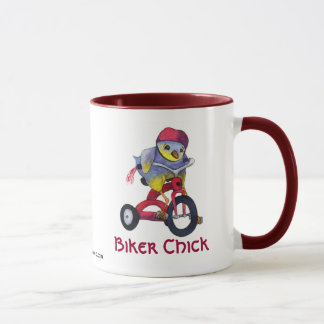 Caneca do pintinho do motociclista