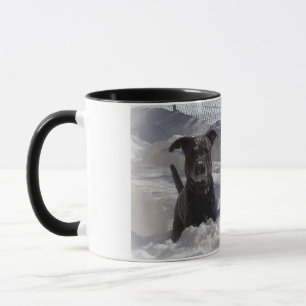 Caneca do Pit Bull Terrier de Nariz Azul na Neve
