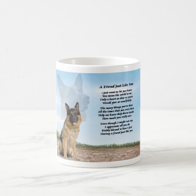 Caneca do poema do amigo do cão de german shepherd (Centro)