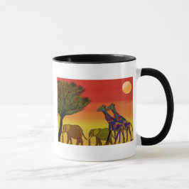 Caneca do por do sol da selva