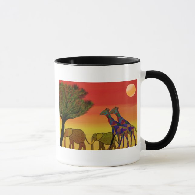 Caneca do por do sol da selva (Direita)