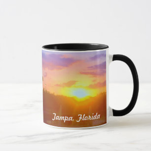 Caneca do por do sol de Tampa Florida