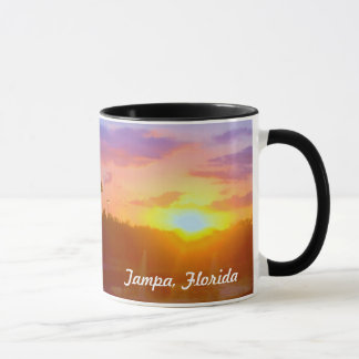 Caneca do por do sol de Tampa Florida