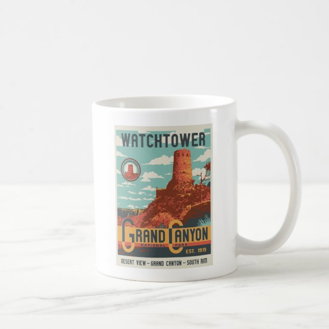 Caneca do poster do parque nacional do Grand (Direita)