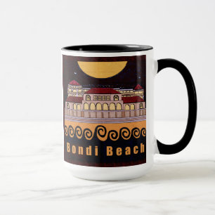 Caneca do preto do pavilhão da praia de Bondi
