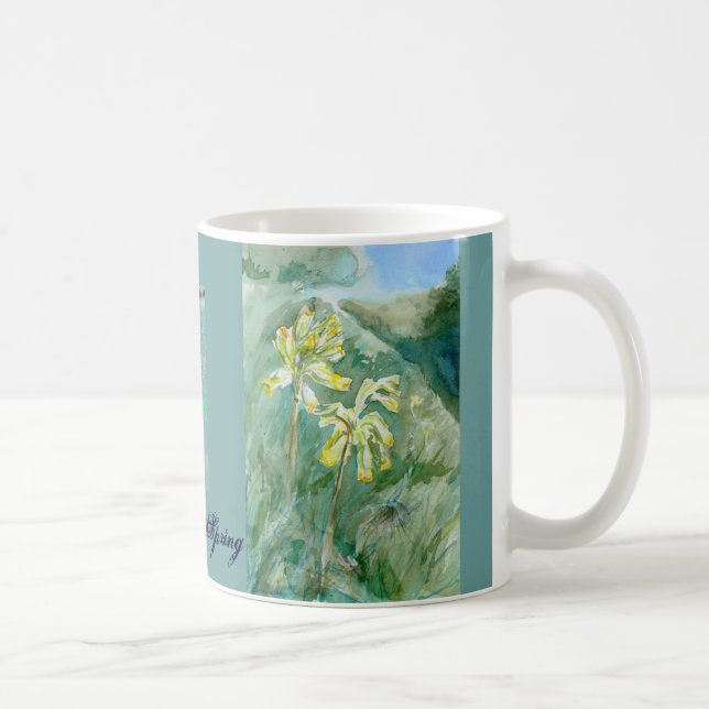 Caneca do primavera com os veris do Primula de (Direita)
