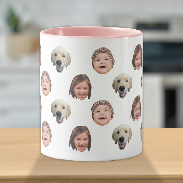 Caneca do rosto da família fofa personalizada com  (Criador carregado)