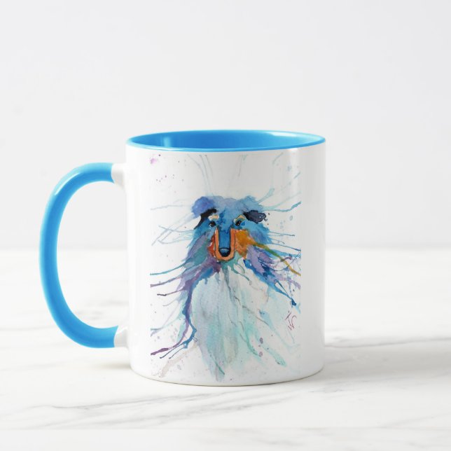 Caneca do Rough Collie Azul (Esquerda)