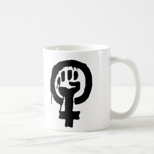 Caneca do símbolo do logotipo do feminismo
